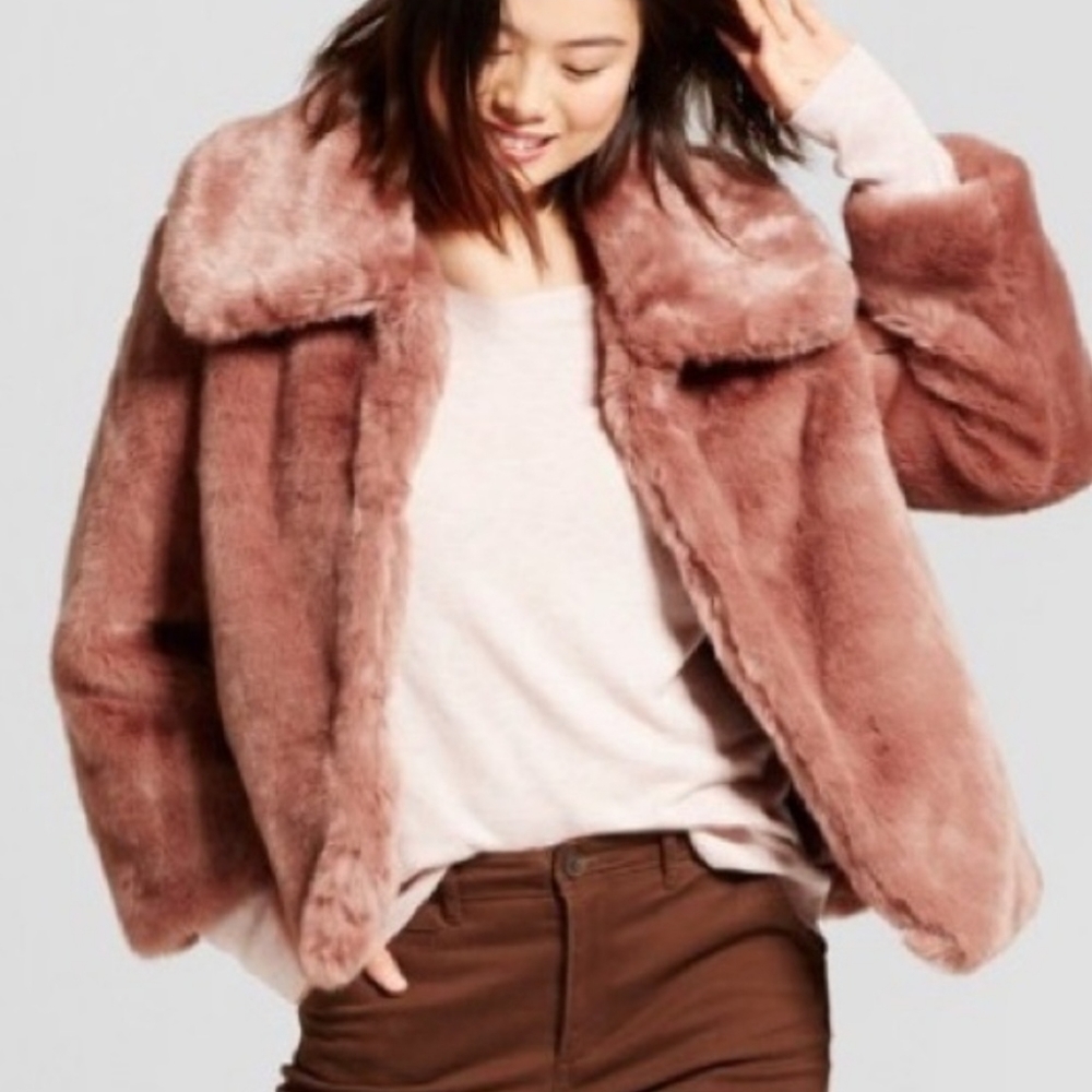 Faux Fur Mink Colored Coat